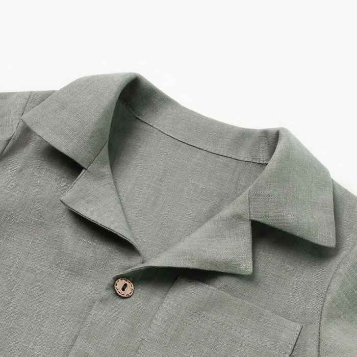 Костюм детский (рубашка и шорты) Крошка Я Linen, р. 92-98, серый
