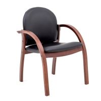 Стул "ДЖУНО" экокожа черная/дерево