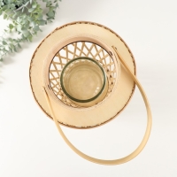 Подсвечник дерево на 1 свечу "Лоза крест-накрест" натуральный 12х18х51 см