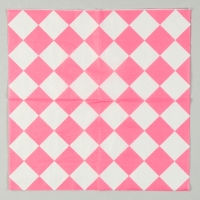 Салфетки бумажные &laquo;Розовые ромбики&raquo; 33х33 см, набор 20 шт.