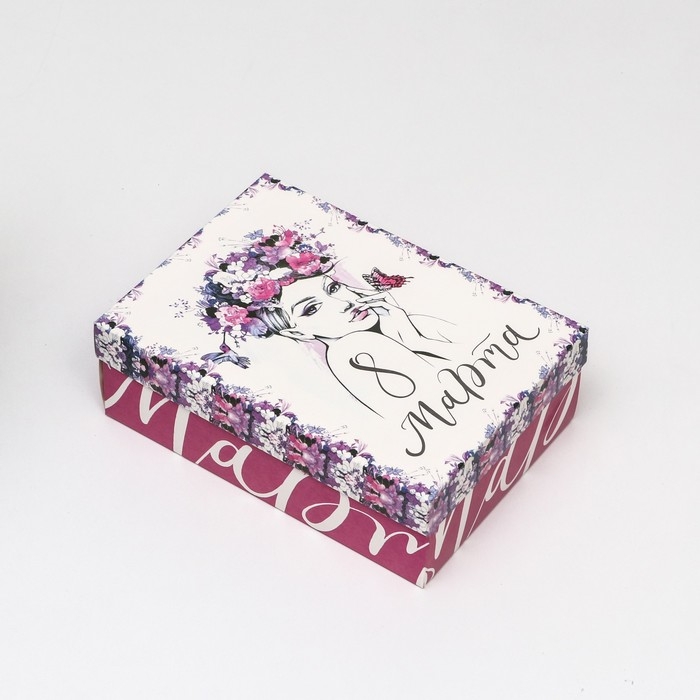 Коробка складная, Коробка складная, "Весенний портрет" 24 х 17 х 8 см