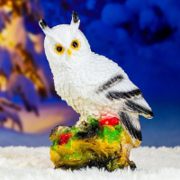 Садовая фигура "Сова с букетом роз" белая, 26см Садовая фигура "Сова с букетом роз" белая, 26см