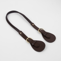 Ручка для сумки, шнуры, 60 &times; 1,8 см, с пришивными петлями 5,8 см, цвет коричневый/золотой