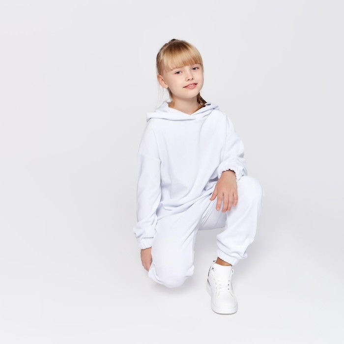 Комплект детский (худи, брюки) MINAKU: Casual Collection KIDS цвет белый, рост 104 Комплект детский (худи, брюки) MINAKU: Casual Collection KIDS цвет белый, рост 104