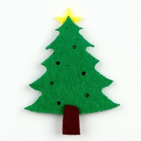 Новый год! Набор фетровых деталей для декора &laquo;Ёлочки&raquo; набор 4 шт., размер 1 шт. &mdash; 6 &times; 2 см, двусторонний скотч