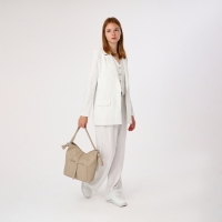 Сумка-тоут на молнии, 2 наружных кармана, цвет бежевый Сумка-тоут на молнии, 2 наружных кармана, цвет бежевый