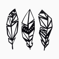 Декорация настенная для интерьера, панно на стену из дерева "Перья", 3 модуля Декорация настенная для интерьера, панно на стену из дерева "Перья", 3 модуля