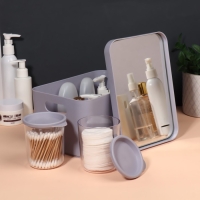 Набор органайзеров для хранения косметических принадлежностей «Eva», 22,8 × 15,9 × 13,8 см, с зеркалом, цвет сиреневый Набор органайзеров для хранения косметических принадлежностей «Eva», 22,8 × 15,9 × 13,8 см, с зеркалом, цвет сиреневый