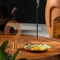 Набор подставок любых благовоний "Жасмин", цвет золотой, D = 8,8 см Набор подставок любых благовоний "Жасмин", цвет золотой, D = 8,8 см