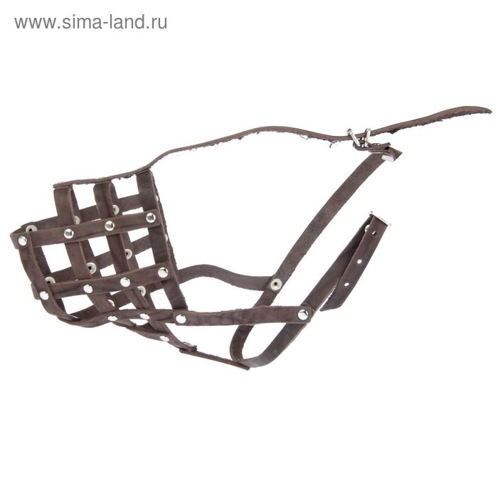 Намордник кожаный Зооник №5, немецкая овчарка,терьер (длина по носу 11 см, обхват морды 36 см), микс