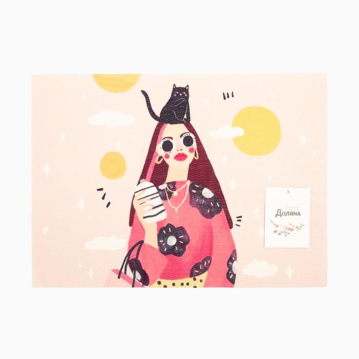 Салфетка на стол Доляна Love mood ПВХ 40*29см Салфетка на стол Доляна Love mood ПВХ 40*29см