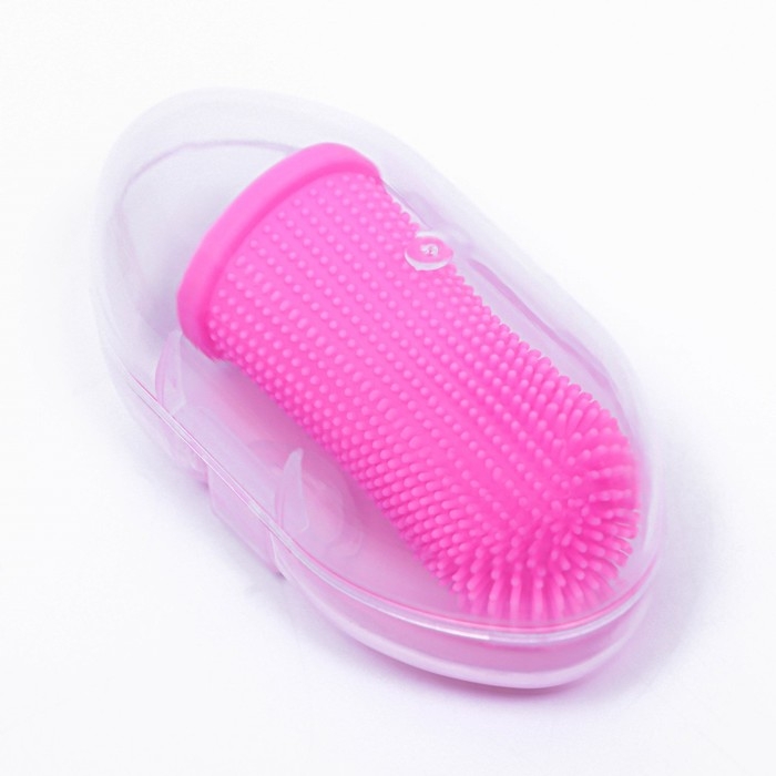 Щётка для чистки зубов животных, 5,5 х 2,5 см, розовая, контейнер 7 х 4 см Щётка для чистки зубов животных, 5,5 х 2,5 см, розовая, контейнер 7 х 4 см