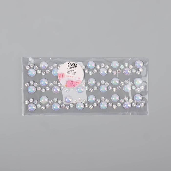 Жемчуг самоклеящийся «Ассорти», с голографией, 125 шт на листе Жемчуг самоклеящийся «Ассорти», с голографией, 125 шт на листе