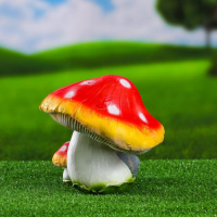 Садовая фигура "Мухомор с зайчиком" 20х23см Садовая фигура "Мухомор с зайчиком" 20х23см