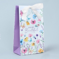 Пакет подарочный с лентой, упаковка, &laquo;Красота внутри&raquo;, 13 х 23 х 7 см