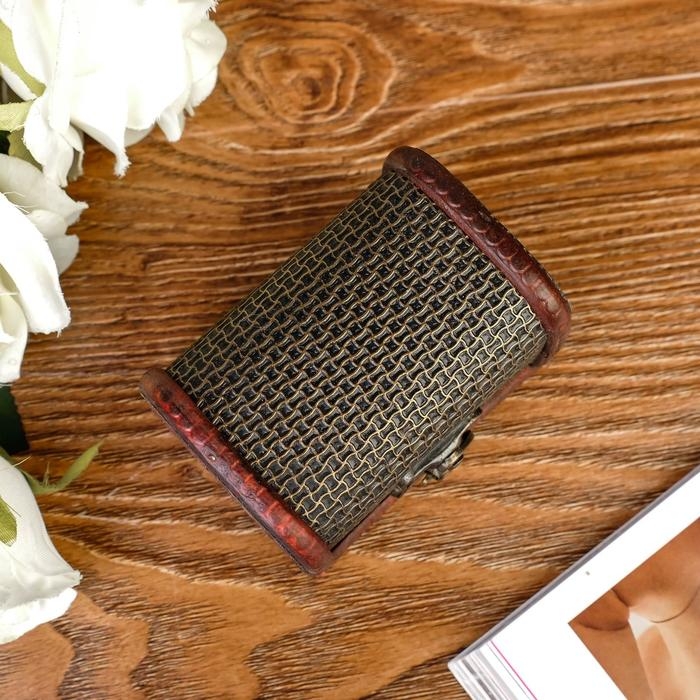 Шкатулка дерево сундучок Шкатулка дерево сундучок "Сеточка" 6х8х5,5 см