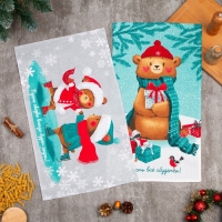 Набор кухонных полотенец &laquo;Новогодняя Сказка праздник в городе&raquo; 35х60см-2шт, 100% хлопок