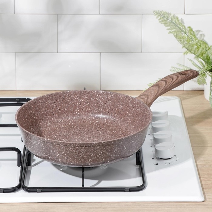 Сковорода Доляна &laquo;Брауни&raquo;, d=26 см, пластиковая ручка, антипригарное покрытие, индукция