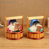 Оберег - домовой "Семен в бочке", h = 23 см, d = 19, микс Оберег - домовой "Семен в бочке", h = 23 см, d = 19, микс