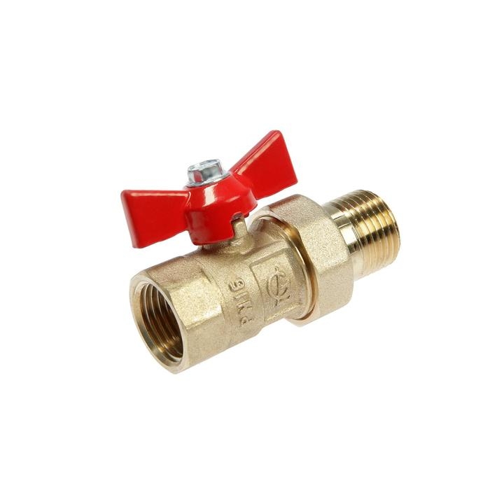 Кран шаровой Кран шаровой "ГАЛЛОП" ПРАКТИК DN-15 132, с американкой 1/2", бабочка