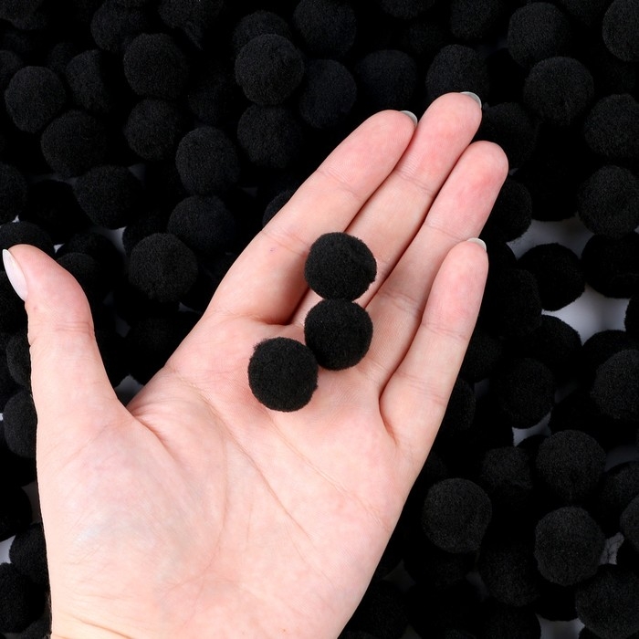 Набор деталей для декора &laquo;Бомбошки&raquo;, набор 1000 шт., размер 1 шт. &mdash; 2 см, цвет чёрный