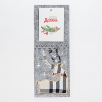 Конверт для столовых приборов &laquo;Олень&raquo; 8,5х21 см, 100% п/э, фетр