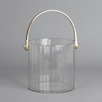 Органайзер для хранения косметических принадлежностей &laquo;CLEAN GOLD&raquo;, с ручкой, d = 12,5 &times; 12 см, цвет прозрачный/золотистый