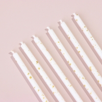 Набор свечей в торт, 6 штук "Исполнение желаний", 16,5 см, белый с золотом Набор свечей в торт, 6 штук "Исполнение желаний", 16,5 см, белый с золотом