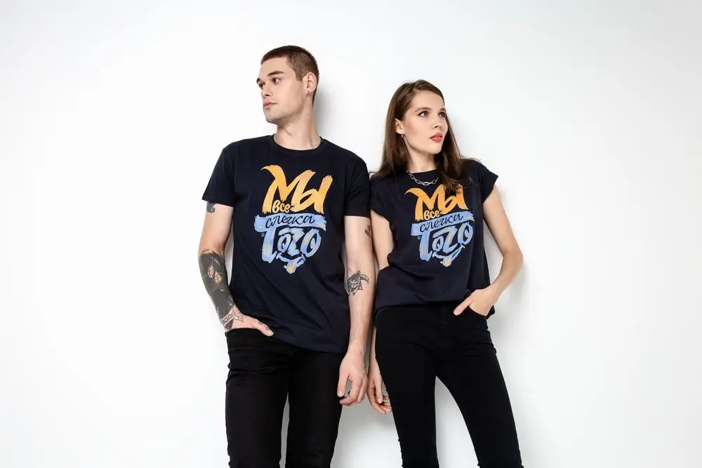 Футболка &laquo;Мы все слегка того&raquo;, темно-синяя, размер S