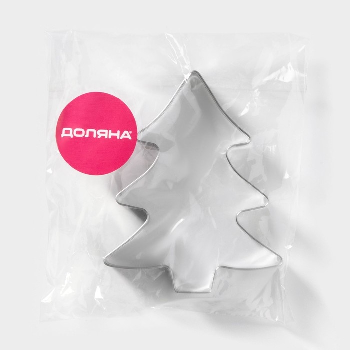 Форма для вырезания печенья новогодняя Доляна &laquo;Ёлочка&raquo;, 6,5&times;8&times;1,5 см, цвет серебристый