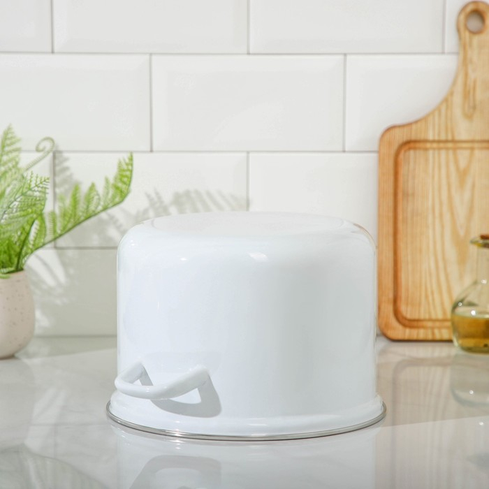 Кастрюля эмалированная, 6 л, без деколи, индукция, цвет белый Кастрюля эмалированная, 6 л, без деколи, индукция, цвет белый