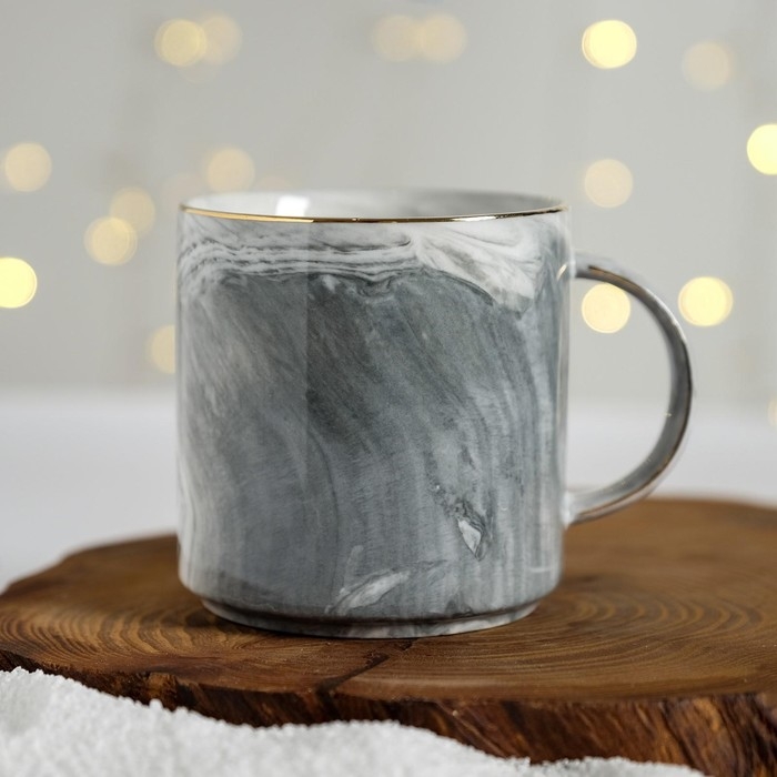 Кружка новогодняя керамическая &laquo;Мечтай, всё сбудется&raquo;, 350 мл , цвет серый