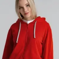Толстовка на молнии с капюшоном Unit Siverga красная, размер 4XL