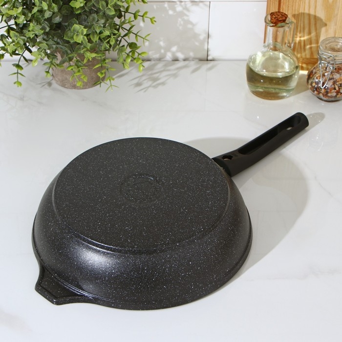 Сковорода, d=24 см, съёмная ручка, антипригарное покрытие, цвет тёмный мрамор Сковорода, d=24 см, съёмная ручка, антипригарное покрытие, цвет тёмный мрамор