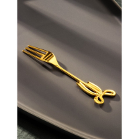 Вилки для фруктов &laquo;Бант&raquo;, длина 12,5 см, 6 шт, цвет золотой