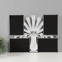 Фоторамка пластик на 4 фото 10х15 "Ваза с колосками" белая с серебром 41,5х32,2х2,5 см Фоторамка пластик на 4 фото 10х15 "Ваза с колосками" белая с серебром 41,5х32,2х2,5 см