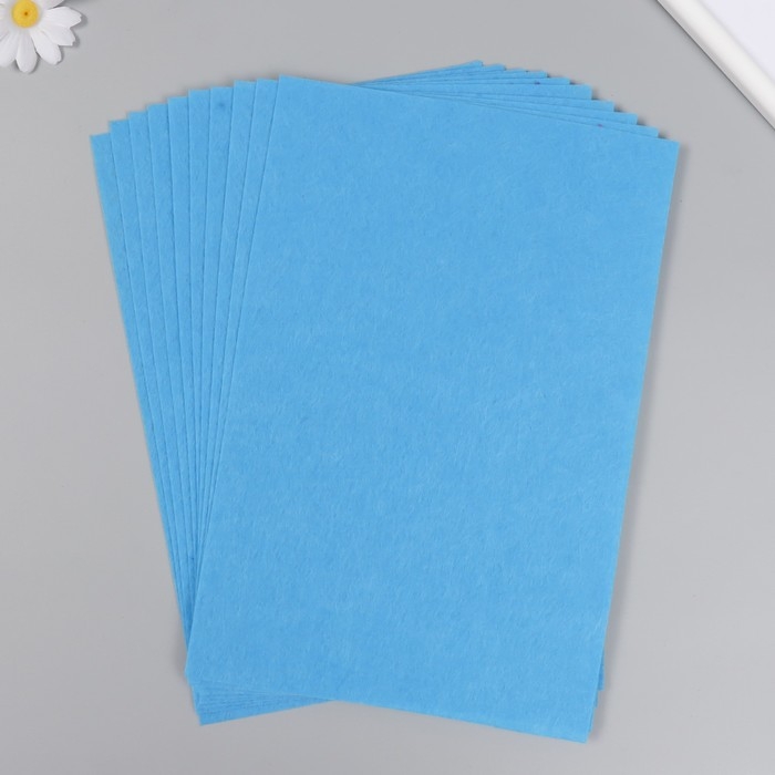 Фетр жесткий 1 мм "Небесная лазурь" набор 10 листов формат А4