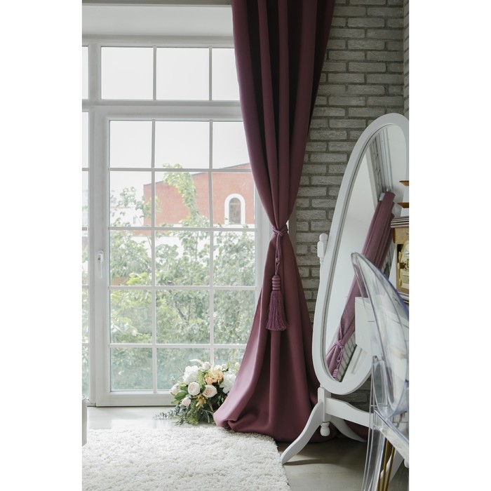 Штора портьерная &laquo;Этель&raquo; 270&times;300 см, блэкаут, цвет фиолетовый, пл. 210 г/м&sup2;, 100% п/э