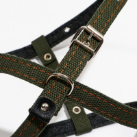 Шлейка брезентовая на фетре, восьмерка, регулируемая,2 см,ОШ 36-56см,ОГ 54-62 см, т. зелёная Шлейка брезентовая на фетре, восьмерка, регулируемая,2 см,ОШ 36-56см,ОГ 54-62 см, т. зелёная