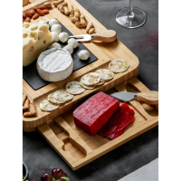 Набор для подачи сыра &laquo;Маасдам&raquo;, 4 ножа, бамбук, доска из сланца