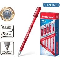 Ручка гелевая ErichKrause G-Tone, узел 0.5 мм, чернила красные, длина линии письма 500 метров Ручка гелевая ErichKrause G-Tone, узел 0.5 мм, чернила красные, длина линии письма 500 метров