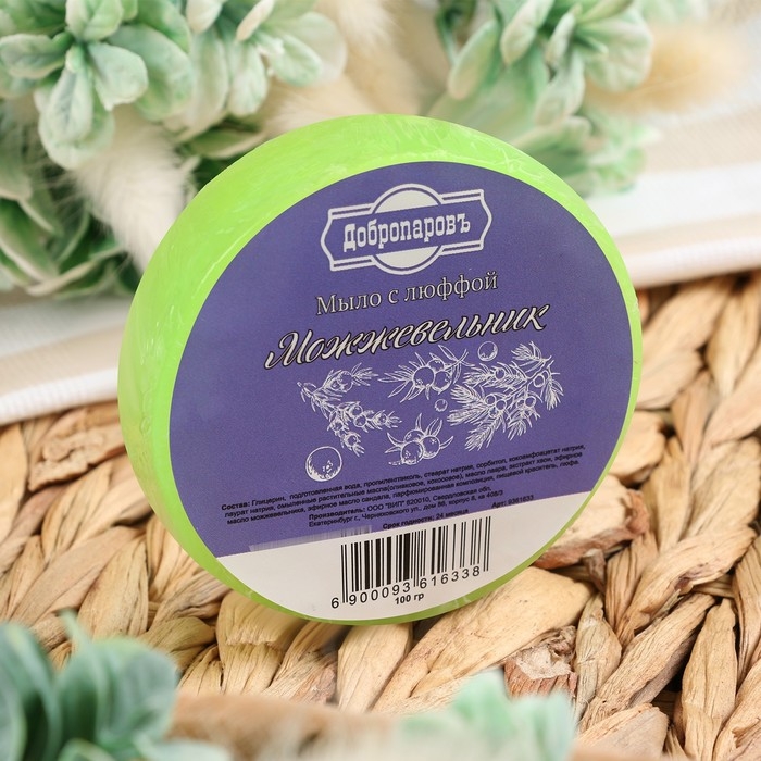 Мыло массажное с люффой Мыло массажное с люффой "Можжевельник" 100 г "Добропаровъ"