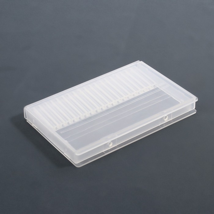 Органайзер для фрез, 20 отделений, 10 × 6,5 см, цвет прозрачный Органайзер для фрез, 20 отделений, 10 × 6,5 см, цвет прозрачный