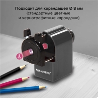Точилка механическая BRAUBERG "JET", металлический механизм, корпус черный 229566
