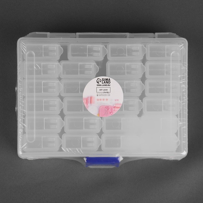 Набор баночек для рукоделия, 24 шт, 1,3 × 2,7 × 2,8 см, в контейнере, 13 × 10 × 3,5 см, цвет прозрачный Набор баночек для рукоделия, 24 шт, 1,3 × 2,7 × 2,8 см, в контейнере, 13 × 10 × 3,5 см, цвет прозрачный