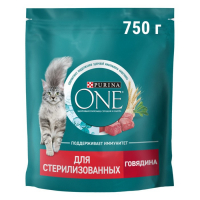 Сухой корм Purinа One для стерилизованных кошек, говядина/пшеница, 750 г Сухой корм Purinа One для стерилизованных кошек, говядина/пшеница, 750 г