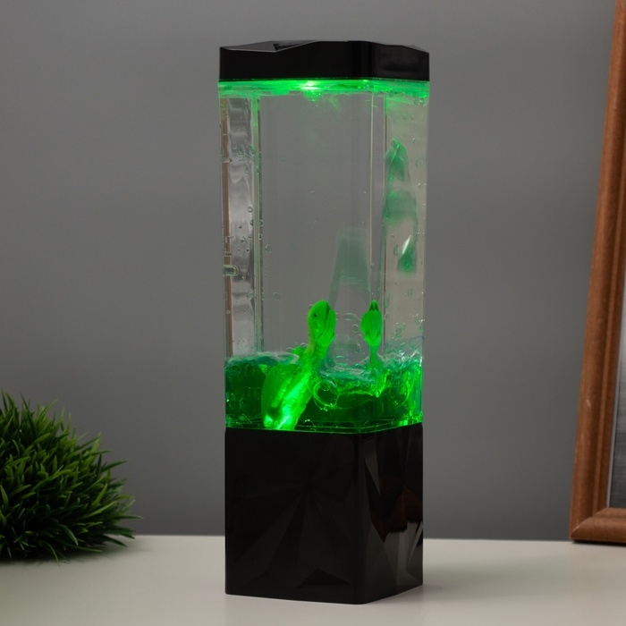 Лава лампа &laquo;Черепаха&raquo; LED 3хААА, USB зеленый 7х7х23см
