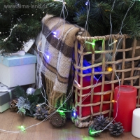 Гирлянда &laquo;Нить&raquo; 2.5 м, IP20, прозрачная нить, 25 LED, свечение мульти, фиксинг, 220 В