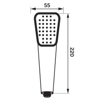 Душевая лейка ZEIN Z0211-1, пластик/нержавейка, 1 режим, микроскопические точки, цвет хром