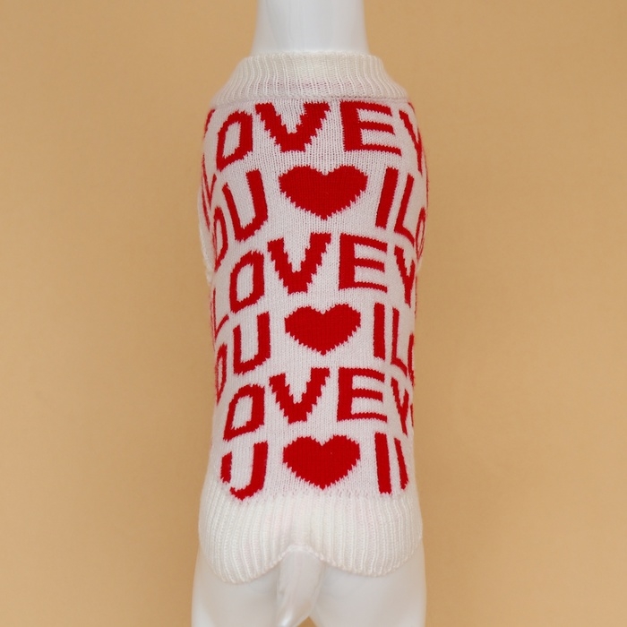 Свитер "ILOVEYOU", XS (ДС 17, ОШ 17, ОГ 23-37 см)